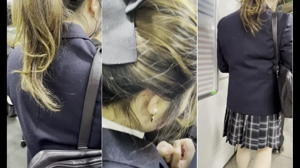 梟の痴漢報告050（東海の帰宅ラッシでギャルな制服女子に生マン）