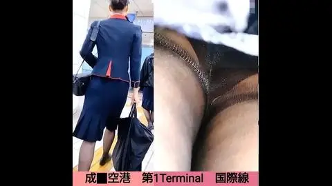 国際線□SS級美人CAさんを激写□客室乗務員のスカート内部映像